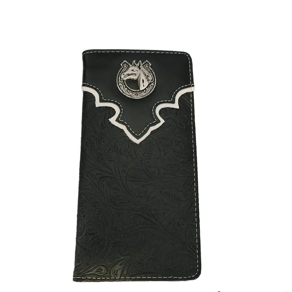 Western Cowboy Wallet Genuine Leather Bi-fold Long wallet for Men